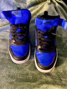 Nike Kids Blue and Black High-Top Sneakers